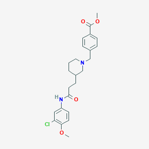 molecular formula C24H29ClN2O4 B3961412 methyl 4-[(3-{3-[(3-chloro-4-methoxyphenyl)amino]-3-oxopropyl}-1-piperidinyl)methyl]benzoate 