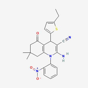 2-amino-4-(5-ethyl-2-thienyl)-7,7-dimethyl-1-(2-nitrophenyl)-5-oxo-1,4,5,6,7,8-hexahydro-3-quinolinecarbonitrile