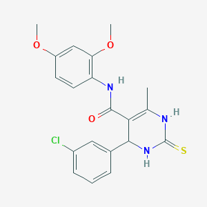 molecular formula C20H20ClN3O3S B3961421 4-(3-chlorophenyl)-N-(2,4-dimethoxyphenyl)-6-methyl-2-thioxo-1,2,3,4-tetrahydropyrimidine-5-carboxamide 