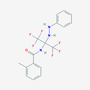 molecular formula C17H15F6N3O B396146 2-methyl-N-[2,2,2-trifluoro-1-(2-phenylhydrazino)-1-(trifluoromethyl)ethyl]benzamide 