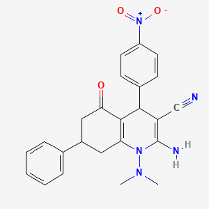 molecular formula C24H23N5O3 B3961464 2-amino-1-(dimethylamino)-4-(4-nitrophenyl)-5-oxo-7-phenyl-1,4,5,6,7,8-hexahydro-3-quinolinecarbonitrile 