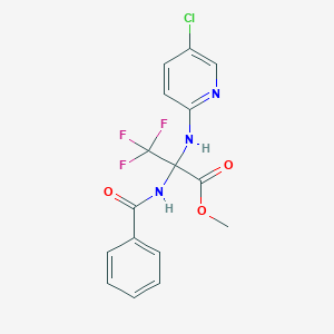 molecular formula C16H13ClF3N3O3 B396147 Methyl 2-(benzoylamino)-2-[(5-chloro-2-pyridyl)amino]-3,3,3-trifluoropropanoate 