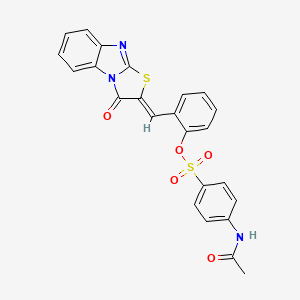 2-[(Z)-(3-oxo[1,3]thiazolo[3,2-a]benzimidazol-2(3H)-ylidene)methyl]phenyl 4-(acetylamino)benzenesulfonate