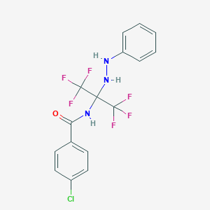 molecular formula C16H12ClF6N3O B396148 4-chloro-N-[1,1,1,3,3,3-hexafluoro-2-(2-phenylhydrazinyl)propan-2-yl]benzamide 