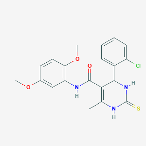 molecular formula C20H20ClN3O3S B3961500 4-(2-Chlorophenyl)-N-(2,5-dimethoxyphenyl)-6-methyl-2-sulfanylidene-1,2,3,4-tetrahydropyrimidine-5-carboxamide 