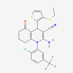 2-amino-1-[2-chloro-5-(trifluoromethyl)phenyl]-4-[3-(ethylthio)-2-thienyl]-5-oxo-1,4,5,6,7,8-hexahydro-3-quinolinecarbonitrile