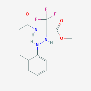 molecular formula C13H16F3N3O3 B396153 Methyl 2-acetamido-3,3,3-trifluoro-2-[2-(2-methylphenyl)hydrazinyl]propanoate CAS No. 489420-57-7