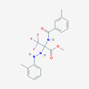 molecular formula C19H20F3N3O3 B396156 Methyl 3,3,3-trifluoro-2-[(3-methylbenzoyl)amino]-2-[2-(2-methylphenyl)hydrazino]propanoate 