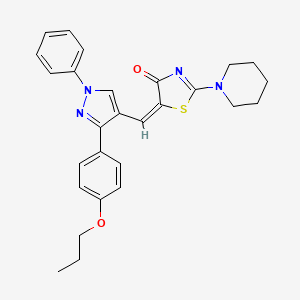 5-{[1-phenyl-3-(4-propoxyphenyl)-1H-pyrazol-4-yl]methylene}-2-(1-piperidinyl)-1,3-thiazol-4(5H)-one