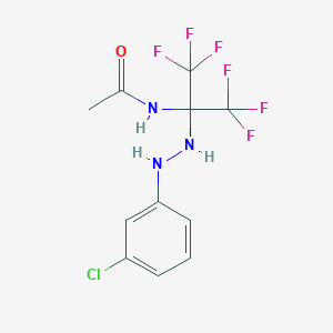 molecular formula C11H10ClF6N3O B396158 N-[1-[2-(3-chlorophenyl)hydrazino]-2,2,2-trifluoro-1-(trifluoromethyl)ethyl]acetamide 