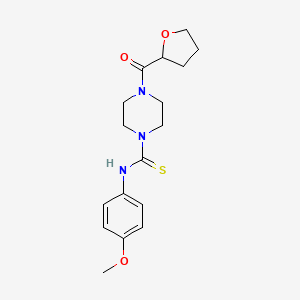 molecular formula C17H23N3O3S B3961585 N-(4-methoxyphenyl)-4-(tetrahydrofuran-2-ylcarbonyl)piperazine-1-carbothioamide 