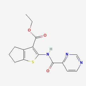 molecular formula C15H15N3O3S B3961596 ethyl 2-(pyrimidine-4-carbonylamino)-5,6-dihydro-4H-cyclopenta[b]thiophene-3-carboxylate 