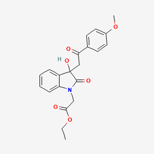 ethyl {3-hydroxy-3-[2-(4-methoxyphenyl)-2-oxoethyl]-2-oxo-2,3-dihydro-1H-indol-1-yl}acetate