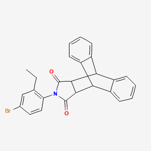 molecular formula C26H20BrNO2 B3961630 17-(4-bromo-2-ethylphenyl)-17-azapentacyclo[6.6.5.0~2,7~.0~9,14~.0~15,19~]nonadeca-2,4,6,9,11,13-hexaene-16,18-dione 