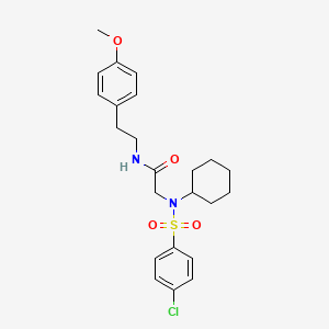 molecular formula C23H29ClN2O4S B3961658 N~2~-[(4-chlorophenyl)sulfonyl]-N~2~-cyclohexyl-N~1~-[2-(4-methoxyphenyl)ethyl]glycinamide 