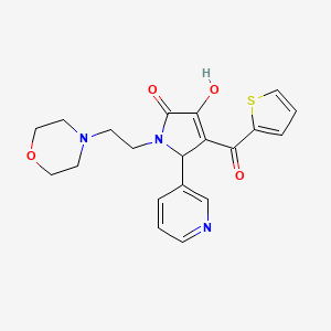 molecular formula C20H21N3O4S B3961675 3-HYDROXY-1-[2-(MORPHOLIN-4-YL)ETHYL]-5-(PYRIDIN-3-YL)-4-(THIOPHENE-2-CARBONYL)-2,5-DIHYDRO-1H-PYRROL-2-ONE 