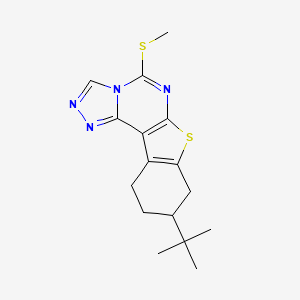 13-tert-butyl-7-methylsulfanyl-10-thia-3,4,6,8-tetrazatetracyclo[7.7.0.02,6.011,16]hexadeca-1(9),2,4,7,11(16)-pentaene