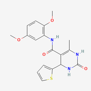 molecular formula C18H19N3O4S B3961708 N-(2,5-dimethoxyphenyl)-6-methyl-2-oxo-4-thiophen-2-yl-3,4-dihydro-1H-pyrimidine-5-carboxamide 