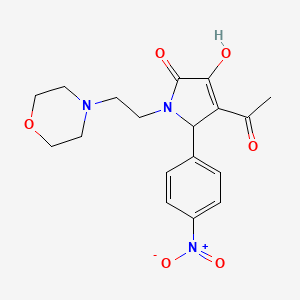 molecular formula C18H21N3O6 B3961722 4-ACETYL-3-HYDROXY-1-[2-(MORPHOLIN-4-YL)ETHYL]-5-(4-NITROPHENYL)-2,5-DIHYDRO-1H-PYRROL-2-ONE 