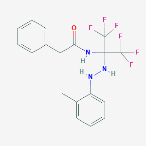 2-phenyl-N-[2,2,2-trifluoro-1-[2-(2-methylphenyl)hydrazino]-1-(trifluoromethyl)ethyl]acetamide