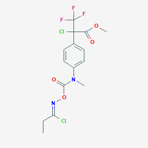 molecular formula C15H15Cl2F3N2O4 B396176 Methyl 2-chloro-2-{4-[({[(1-chloropropylidene)amino]oxy}carbonyl)(methyl)amino]phenyl}-3,3,3-trifluoropropanoate 