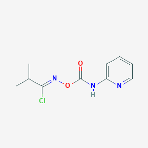 molecular formula C10H12ClN3O2 B396178 2-methyl-N-{[(2-pyridinylamino)carbonyl]oxy}propanimidoyl chloride 