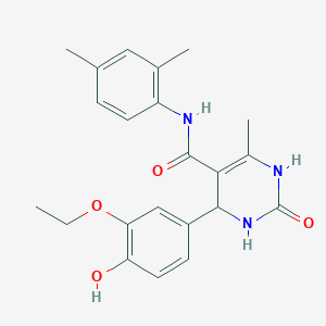 molecular formula C22H25N3O4 B3961780 N-(2,4-dimethylphenyl)-4-(3-ethoxy-4-hydroxyphenyl)-6-methyl-2-oxo-1,2,3,4-tetrahydro-5-pyrimidinecarboxamide 