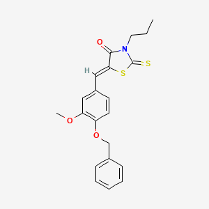 molecular formula C21H21NO3S2 B3961787 5-[4-(benzyloxy)-3-methoxybenzylidene]-3-propyl-2-thioxo-1,3-thiazolidin-4-one 