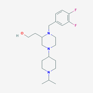 molecular formula C21H33F2N3O B3961802 2-[1-(3,4-difluorobenzyl)-4-(1-isopropyl-4-piperidinyl)-2-piperazinyl]ethanol 