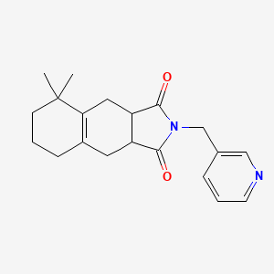 molecular formula C20H24N2O2 B3961809 5,5-dimethyl-2-(3-pyridinylmethyl)-3a,4,5,6,7,8,9,9a-octahydro-1H-benzo[f]isoindole-1,3(2H)-dione 