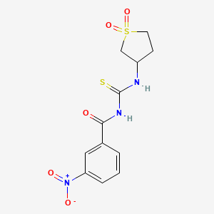 molecular formula C12H13N3O5S2 B3961824 N-{[(1,1-dioxidotetrahydro-3-thienyl)amino]carbonothioyl}-3-nitrobenzamide 