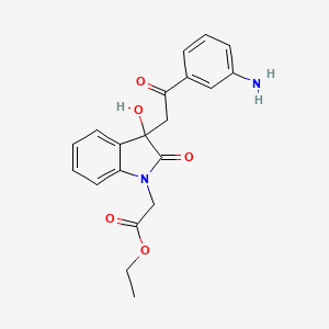 molecular formula C20H20N2O5 B3961837 ethyl {3-[2-(3-aminophenyl)-2-oxoethyl]-3-hydroxy-2-oxo-2,3-dihydro-1H-indol-1-yl}acetate 