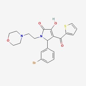 molecular formula C21H21BrN2O4S B3961842 5-(3-bromophenyl)-3-hydroxy-1-(2-morpholin-4-ylethyl)-4-(thien-2-ylcarbonyl)-1,5-dihydro-2H-pyrrol-2-one 