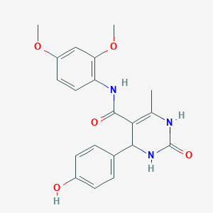 molecular formula C20H21N3O5 B3961848 N-(2,4-dimethoxyphenyl)-4-(4-hydroxyphenyl)-6-methyl-2-oxo-1,2,3,4-tetrahydropyrimidine-5-carboxamide 