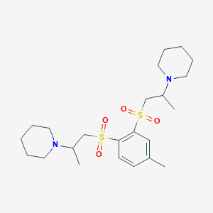 molecular formula C23H38N2O4S2 B3961865 1-[1-[4-methyl-2-(2-piperidin-1-ylpropylsulfonyl)phenyl]sulfonylpropan-2-yl]piperidine 