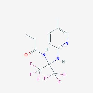 N-[2,2,2-trifluoro-1-[(5-methylpyridin-2-yl)amino]-1-(trifluoromethyl)ethyl]propanamide