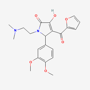 molecular formula C21H24N2O6 B3961883 5-(3,4-dimethoxyphenyl)-1-[2-(dimethylamino)ethyl]-4-(2-furoyl)-3-hydroxy-1,5-dihydro-2H-pyrrol-2-one 