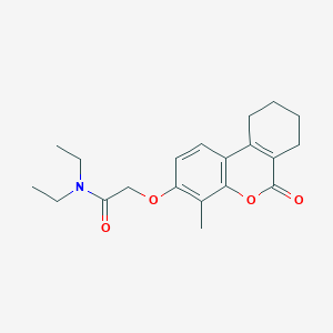 molecular formula C20H25NO4 B3961898 N,N-diethyl-2-[(4-methyl-6-oxo-7,8,9,10-tetrahydro-6H-benzo[c]chromen-3-yl)oxy]acetamide 