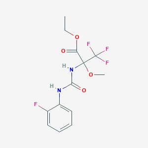 molecular formula C13H14F4N2O4 B396190 Ethyl 3,3,3-trifluoro-2-(((2-fluoroanilino)carbonyl)amino)-2-methoxypropanoate 