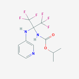 molecular formula C12H13F6N3O2 B396193 Isopropyl 2,2,2-trifluoro-1-(3-pyridinylamino)-1-(trifluoromethyl)ethylcarbamate 