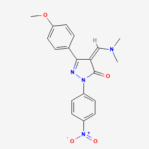 4-[(dimethylamino)methylene]-5-(4-methoxyphenyl)-2-(4-nitrophenyl)-2,4-dihydro-3H-pyrazol-3-one