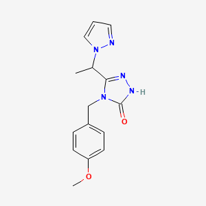 molecular formula C15H17N5O2 B3961948 4-(4-methoxybenzyl)-5-[1-(1H-pyrazol-1-yl)ethyl]-2,4-dihydro-3H-1,2,4-triazol-3-one 