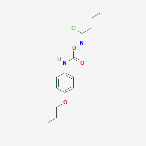 molecular formula C15H21ClN2O3 B396195 N-{[(4-butoxyanilino)carbonyl]oxy}butanimidoyl chloride 