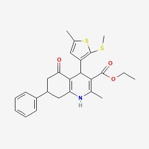 Ethyl 2-methyl-4-[5-methyl-2-(methylsulfanyl)thiophen-3-YL]-5-oxo-7-phenyl-1,4,5,6,7,8-hexahydroquinoline-3-carboxylate