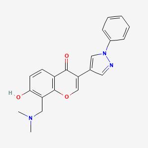 molecular formula C21H19N3O3 B3961978 8-[(dimethylamino)methyl]-7-hydroxy-3-(1-phenyl-1H-pyrazol-4-yl)-4H-chromen-4-one 