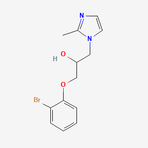 molecular formula C13H15BrN2O2 B3961995 1-(2-Bromophenoxy)-3-(2-methylimidazol-1-yl)propan-2-ol 