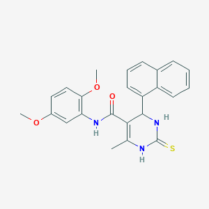 molecular formula C24H23N3O3S B3962009 N-(2,5-dimethoxyphenyl)-6-methyl-4-(1-naphthyl)-2-thioxo-1,2,3,4-tetrahydro-5-pyrimidinecarboxamide 