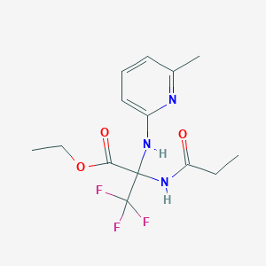 molecular formula C14H18F3N3O3 B396201 Ethyl 3,3,3-trifluoro-2-[(6-methyl-2-pyridyl)amino]-2-propionamidopropionate 