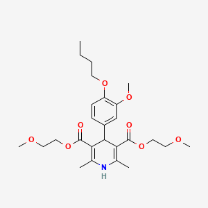 bis(2-methoxyethyl) 4-(4-butoxy-3-methoxyphenyl)-2,6-dimethyl-1,4-dihydro-3,5-pyridinedicarboxylate