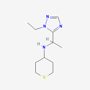 molecular formula C11H20N4S B3962019 N-[1-(1-ethyl-1H-1,2,4-triazol-5-yl)ethyl]tetrahydro-2H-thiopyran-4-amine 